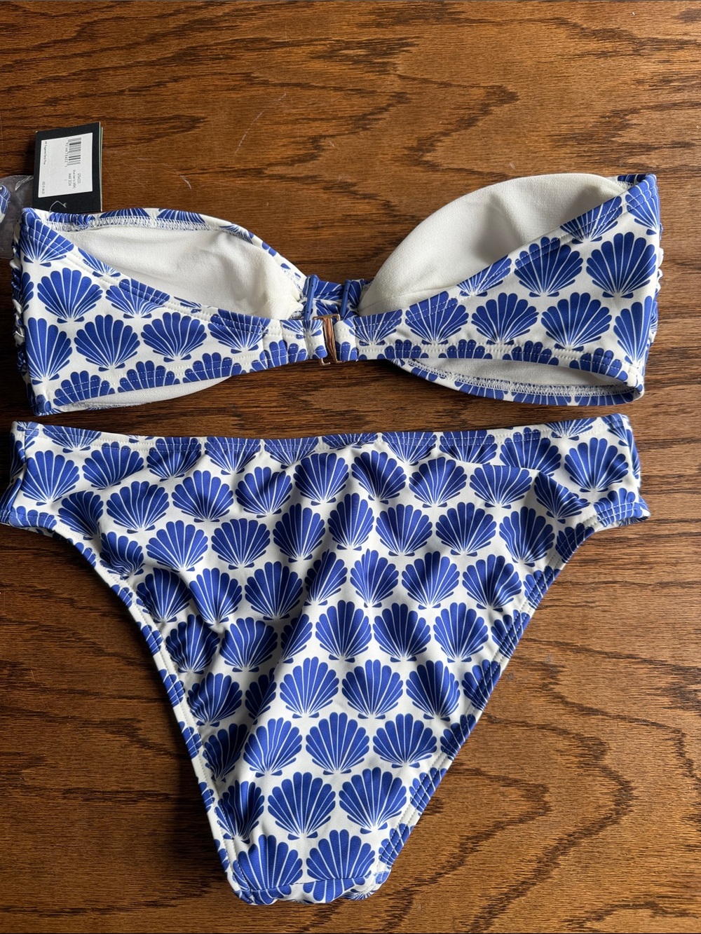 kate spade Blue Shell-Print Strapless Bikini - Picture 4 of 4